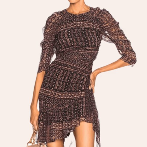 ULLA JOHNSON 4 Small, Ikat Aicha Silk Dress - Picture 1 of 7